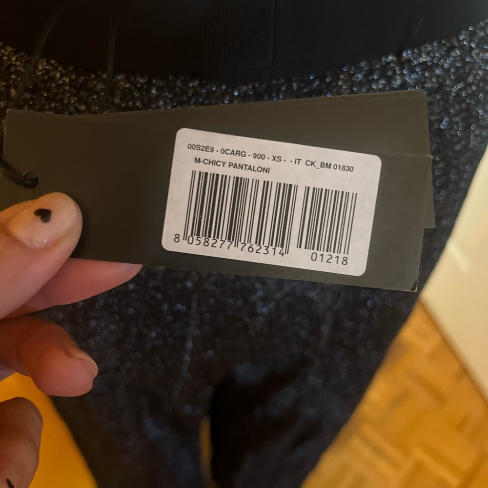 Diesel M-CHICY Black/Silver Wide Leg metallic Pants - Picture 6 of 6